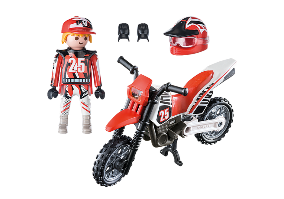 bike helmet playmobil Playmobil 9357 Motocross Driver Motorcycle Scrambler Bike Biker Helmet