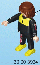 Playmobil 30 00 3934 Kayaker, brown hair, black wetsuit 70035