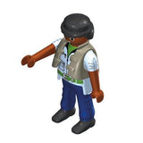 Playmobil 30 00 7273 Safari ranger, male, dark hair and skin, grey uniform vest