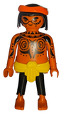 Playmobil 30 00 9532 Pirate, black hair with bun, brown skin with Maori style tattoos 5137 70493