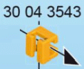 Playmobil 30 04 3543 yellow orange Bracket, right-angle, for rachet arms 70197
