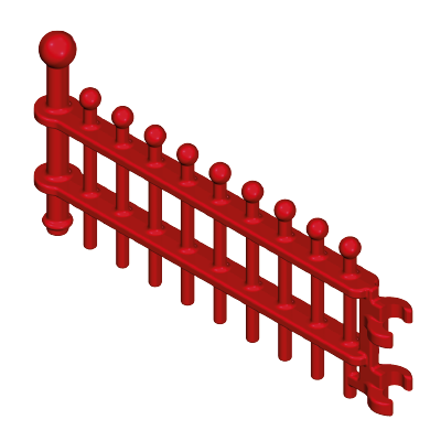 Playmobil 30 08 3162 Red Fence, vertical posts, knobs on top, tall endpost 9275, 9276, 9277, 9817