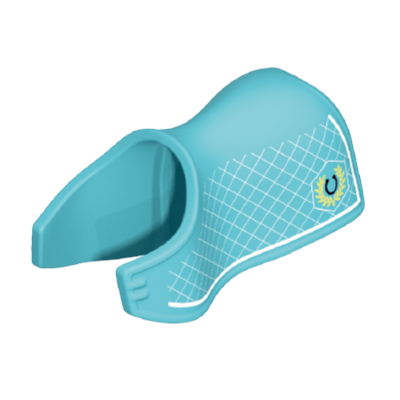 Playmobil 30 62 0417 Aqua blue Pony coat, crisscross pattern, shield with wreath, for 30 65 4010, 70515