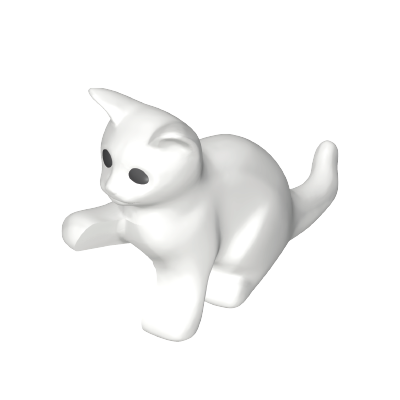 Playmobil 30 63 9844 White cat with black eyes, sitting 4898, 6139, 70562, 9276