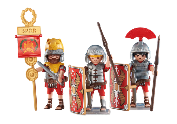 Playmobil 6490 - 3 Roman Soldiers with banner, shields, weapons and armour