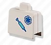 Playmobil 60 64 4930 white Suitcase with blue hypodermic needle, medical symbol