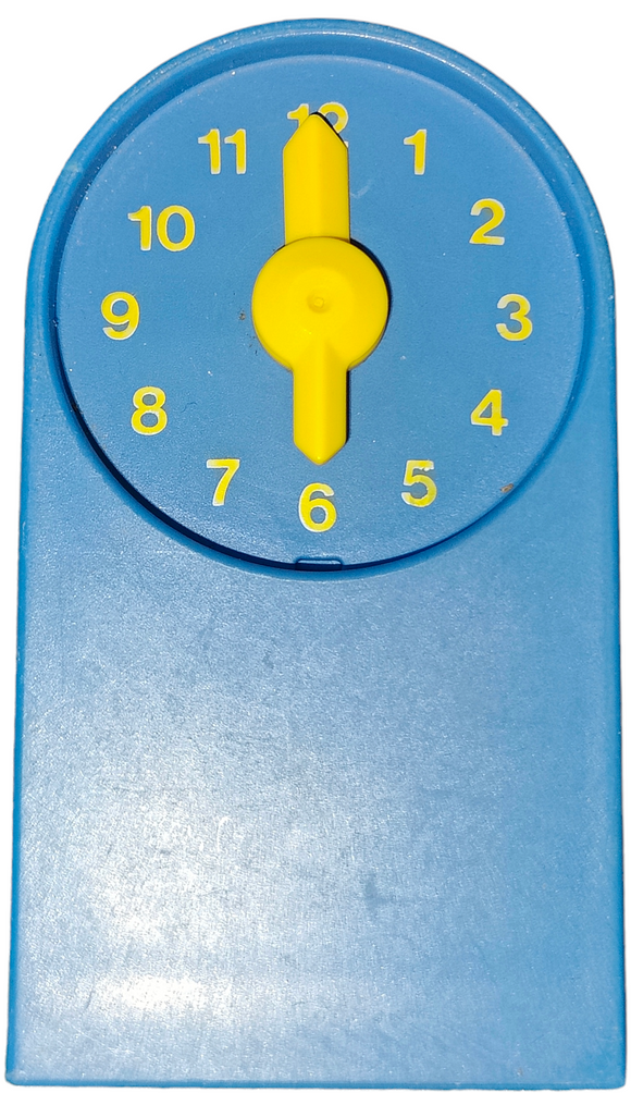 Playmobil 60 65 1940 Blue clock with yellow hands and numbers for 1.2.3