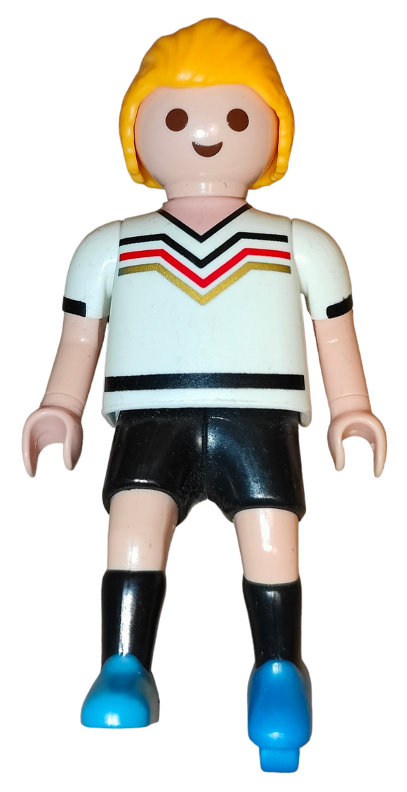 Playmobil 30 00 6814 Football Soccer player, blond, white shirt, blue shoes 70479