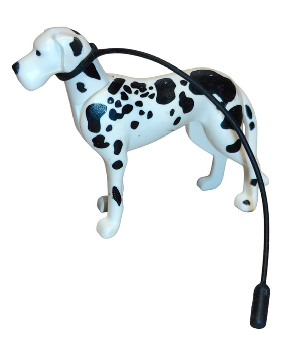 Playmobil 30 63 0804 White dog with black spots Dalmatian, large, floppy ears 9816 5530 + 30 23 1843 Leash