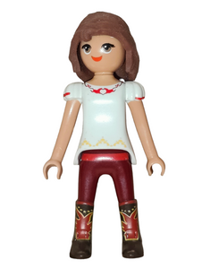 Playmobil 30 14 0089 Lucky, teenage girl, long loose brown hair, white shirt 9478