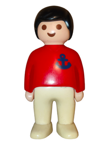 Playmobil 1.2.3 male 6706 boat captain Red shirt, white pants