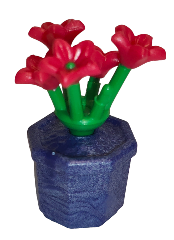 Playmobil 30 25 0040 & 30 05 7420 & 30 25 8710 Dark Blue hexagonal Flower pot