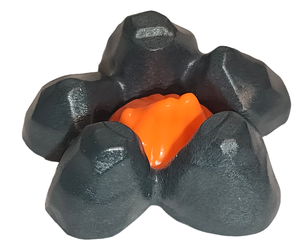 Playmobil 30 08 3870 & 30 05 0040 Dark grey Campfire stones with bright orange flame