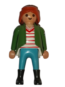 Playmobil 30 14 6930 Veterinarian, female, short, black hair, green uniform coat