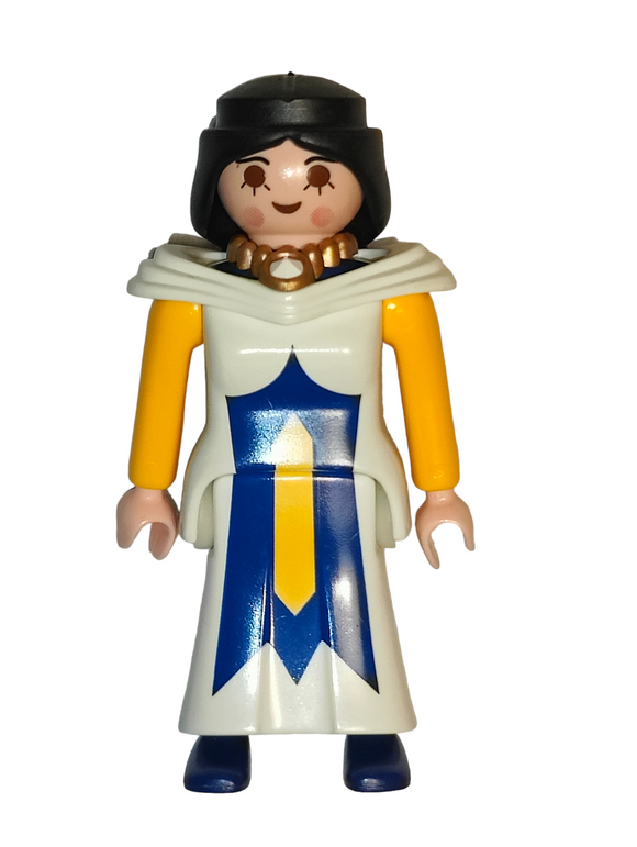 Playmobil 30 14 2430 Lady, yellow and white dress with blue decorations 3268