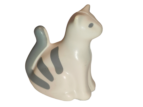 Playmobil 60 64 1600 White Cat with Grey Stripes 123 1.2.3