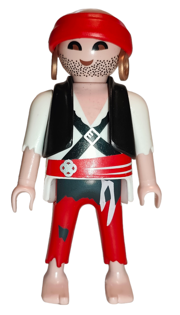 Playmobil 30 00 5772 Pirate with ragged clothes, red headband, black vest 4776, 6146