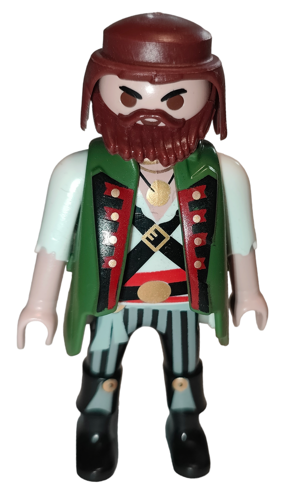 Playmobil 30 00 5983 Pirate, brown beard, green coat, black boots 6682, 70556, 9112