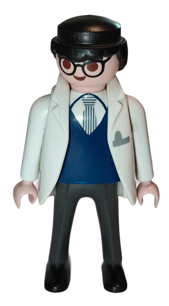 Playmobil 30 00 0114 Ghostbuster, male, black hair, white lab coat 9219