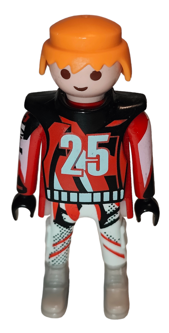 Playmobil 30 00 7573 Motocross Rider, male, blond, red/black/white suit