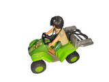 Playmobil 30 67 1263 & 30 27 6650 & 30 00 0244 & 30 08 1270 & 30 23 7892 Male Dinosaur researcher on light green Buggy-mounted quad with pullback motor 9231