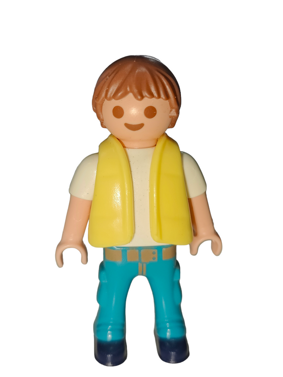 Playmobil Boy with yellow waist coat vest and blue cargo pants 70530