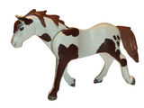 Playmobil 30 67 5553 white/brown horse Trakehner with brown pinto spots, red-brown mane and tail 70395, 9480