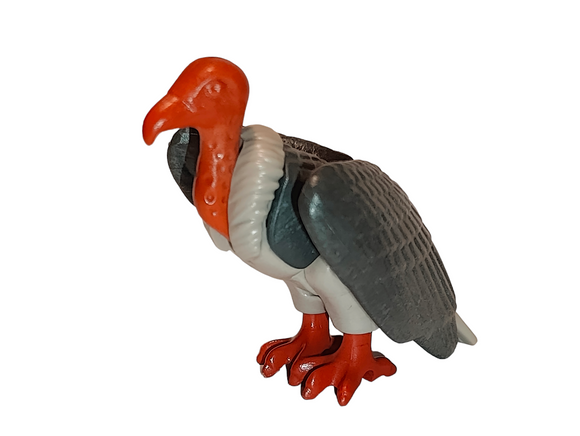 Playmobil Vulture Bird 30 66 8150 + 30 66 8170 Grey body and orange feet, wings folded