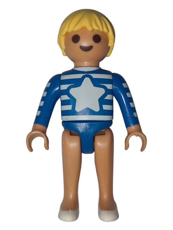 Playmobil Child girl boy, blue swimsuit with white star