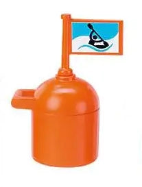 Playmobil 30 65 5012 + 30 62 1636 Orange Buoy marker for divers, cylinder with curved top, with flag