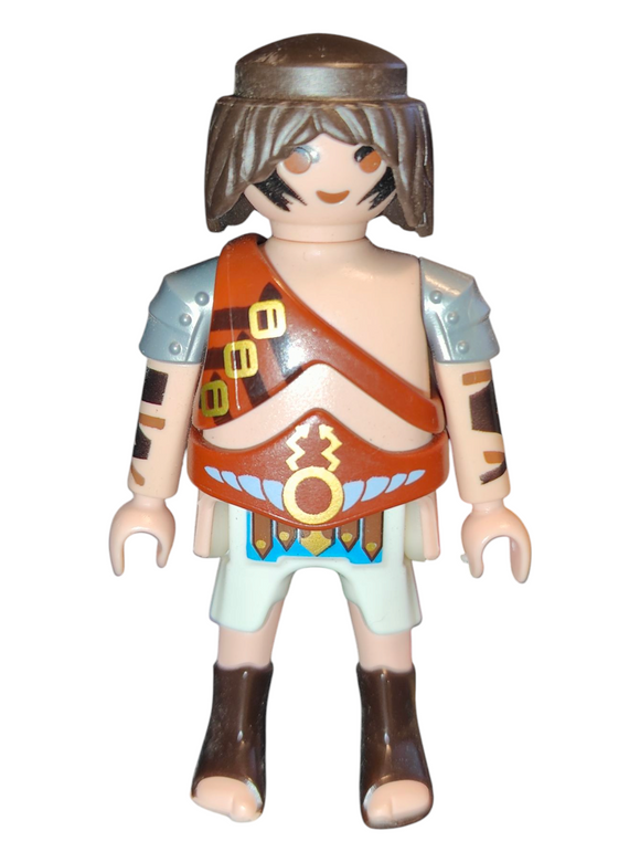 Playmobil 30 00 6614 Roman Gladiator, long brown hair, brown clothes 70302