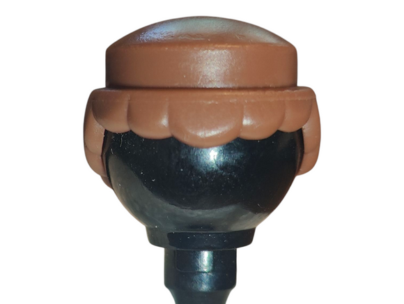 Playmobil Male Brown Hair Wig Curly 30 06 0760 (Perücke-Mann Locken) (No Face)