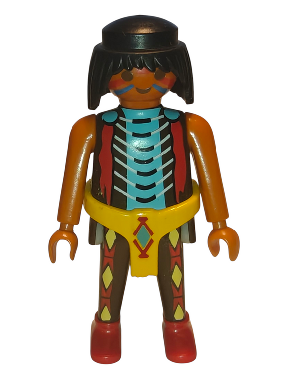 Playmobil 30 00 9422 Indian chief, black clothes, red boots 4012