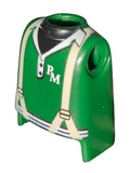 Playmobil Green shirt, with PM stamp, beige suspenders / braces