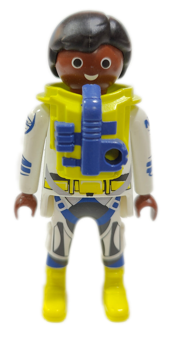Playmobil 30 00 2804 Astronaut, male, dark skin and hair, white/yellow/blue spacesuit 9491 Mars Rover