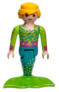 playmobil 30 00 4604 Mermaid Merman blond, green long-sleeved shirt, green tail 70099