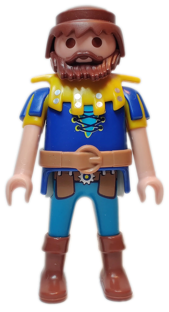 Playmobil 30 00 5414 Knight of Novelmore, brown hair and beard, blue/yellow clothes 9836