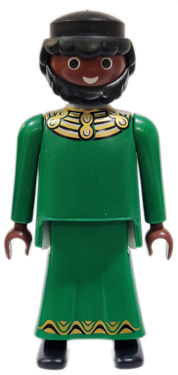 Playmobil 30 00 7812 30007812 Holy King, dark skin, black curly hair and beard, green robe, Wise man 4886