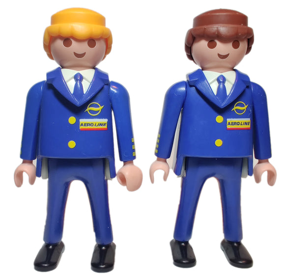 Playmobil 30 00 9370 Pair Pilot, male, blue uniform, brown hair