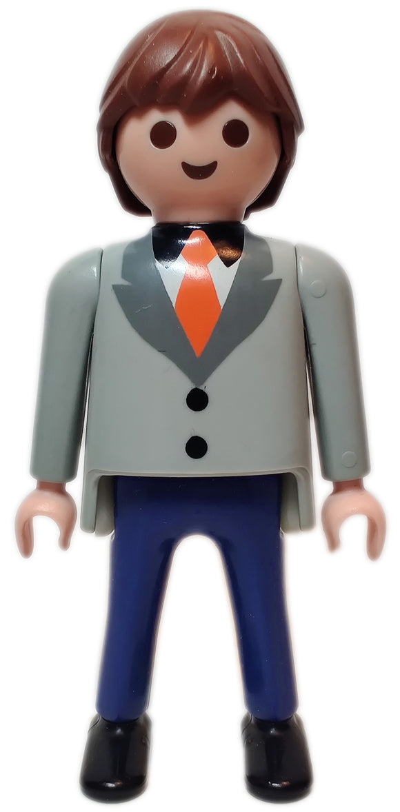 Playmobil 30 00 9790 Man, grey jacket, blue trousers and tie, brown hair 3175 4402