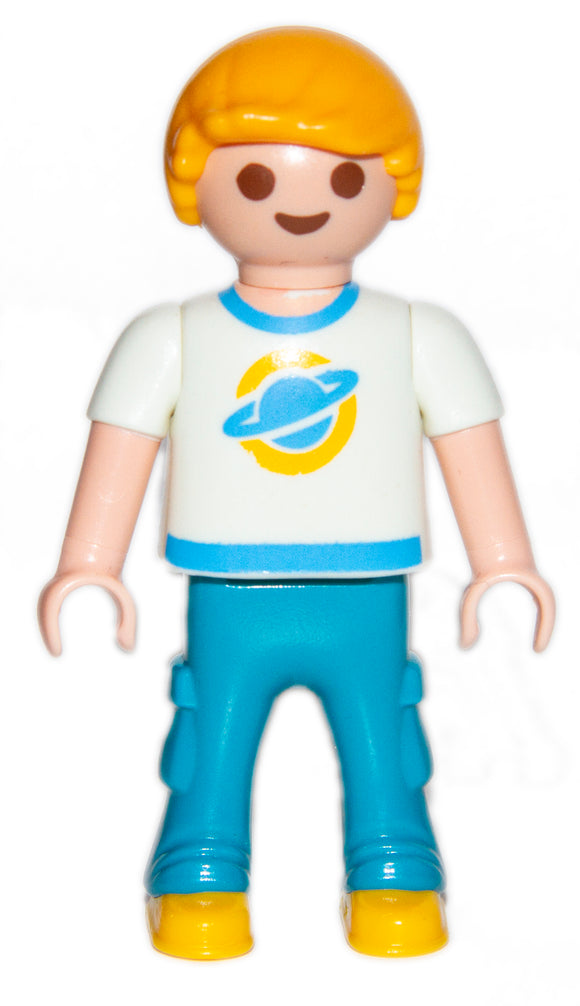 Playmobil 30 10 3840 child boy, blond, white t-shirt, blue baggy pants 9114