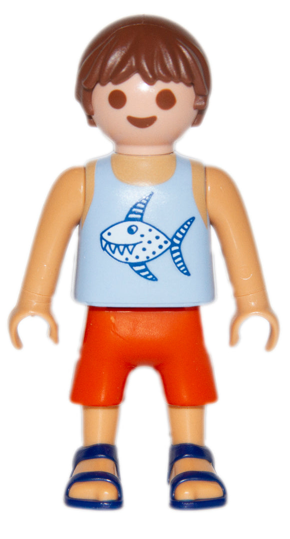 Playmobil 30 10 4180 Boy child, summer clothes with fish print, sandals 9421