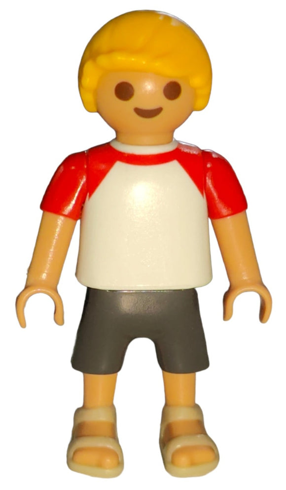Playmobil 30 10 4400 Child Boy, blond, white/red shirt. shorts, sandals, Golf 70092