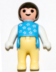 Playmobil 30 12 0330 baby, black hair, blue shirt with pattern 4744 4782 5024 70421