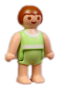 Playmobil 30 12 0340 Baby, brown hair, green swim suit, bare feet 4858 5167