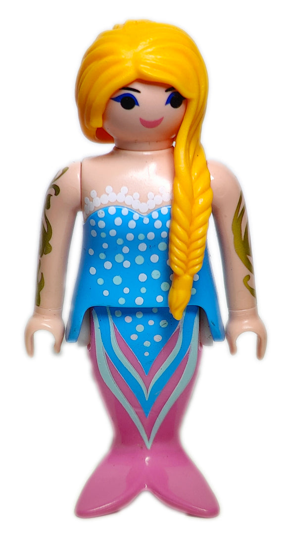 Playmobil 30 14 0262 Mermaid, long blond braid, blue top, pink tail 9355
