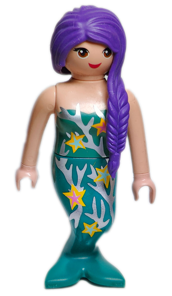 Playmobil 30 14 0452 Mermaid, long purple braid, green bodice and