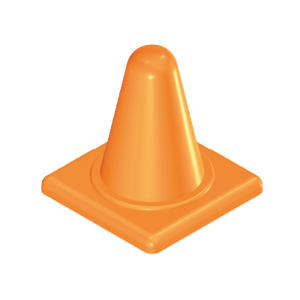 Playmobil 30 29 0220 Orange Traffic warning cone / pylon