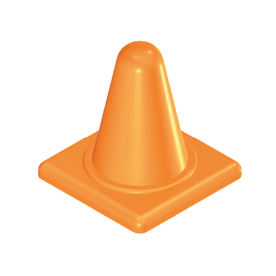 Playmobil 30 29 0220 Orange Traffic warning cone / pylon