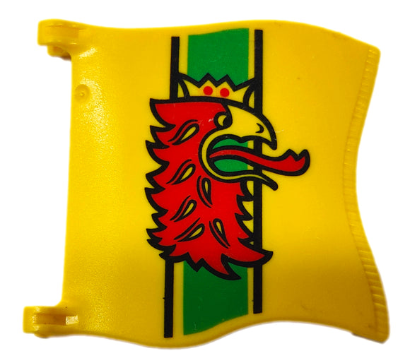 Playmobil 30 63 3230 Yellow Square medium flag, griffon crest (red) and diamonds (green) 3123 , 3887 , 5783